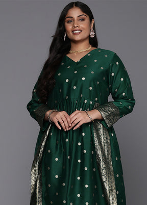 2 Pc Green Readymade Chanderi Kurti Set