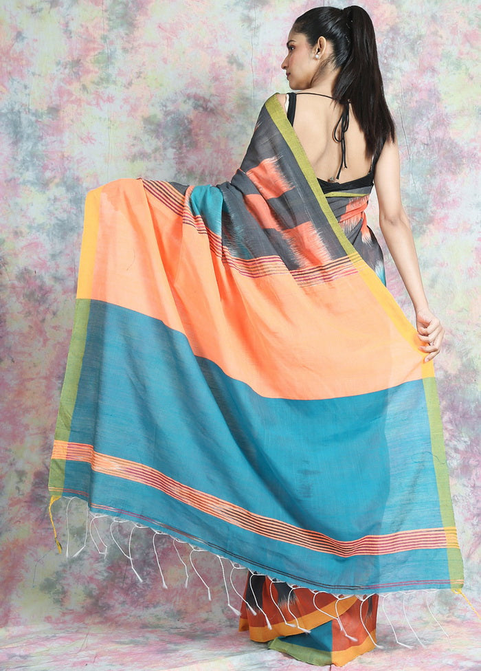 Sky Blue Woven Cotton Silk Saree With Blouse - Indian Silk House Agencies