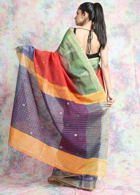 Pink Handwoven Cotton Silk Saree With Blouse - Indian Silk House Agencies