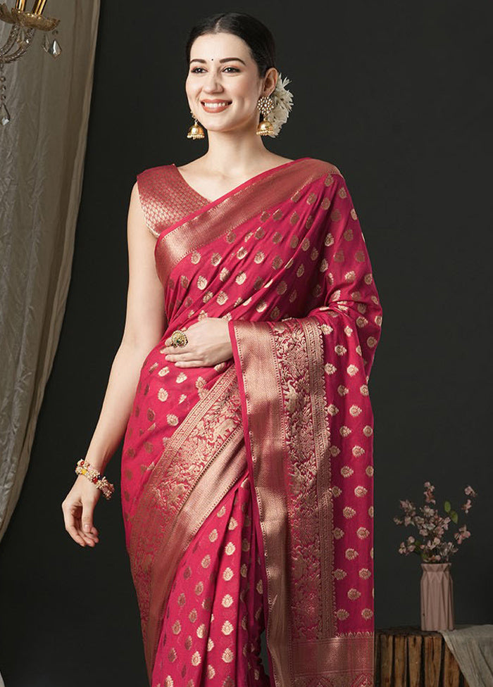 Pink Georgette Saree With Blouse Piece