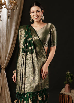 Green Georgette Saree With Blouse Piece