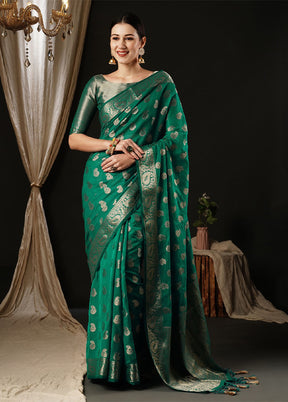 Sea Green Georgette Saree With Blouse Piece