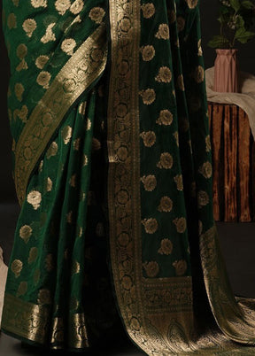 Green Georgette Saree With Blouse Piece