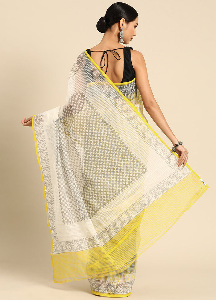 Yellow Pure Cotton Saree With Blouse Piece - Indian Silk House Agencies