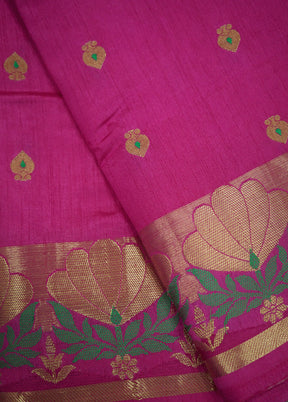 Pink Dupion Silk Saree With Blouse Piece - Indian Silk House Agencies