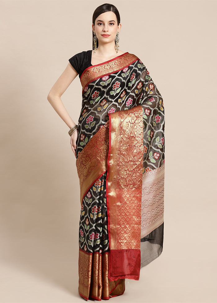 Black Silk Saree With Blouse Piece - Indian Silk House Agencies