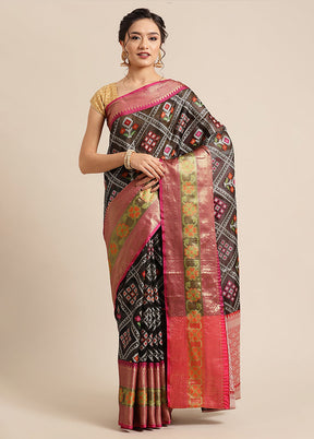 Black Silk Saree With Blouse Piece - Indian Silk House Agencies