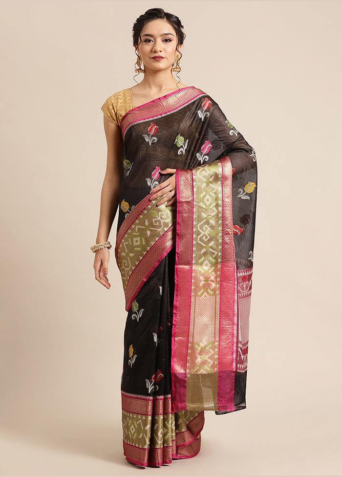 Black Silk Saree With Blouse Piece - Indian Silk House Agencies