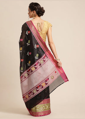 Black Silk Saree With Blouse Piece - Indian Silk House Agencies