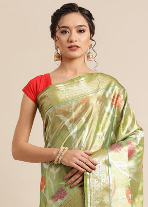 Gold Silk Saree With Blouse Piece - Indian Silk House Agencies