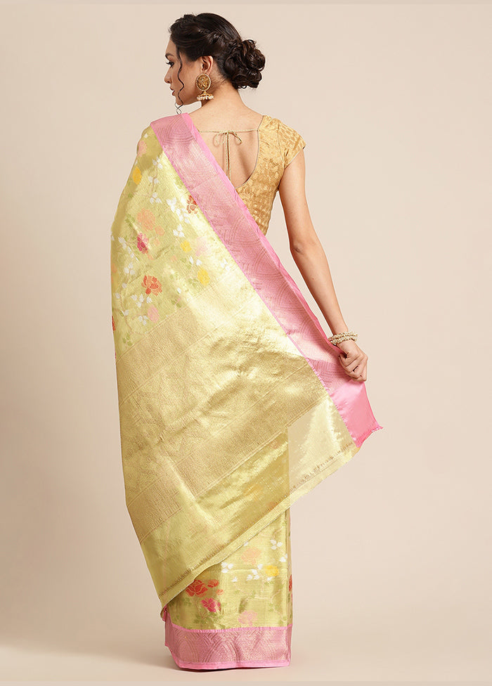 Gold Silk Saree With Blouse Piece - Indian Silk House Agencies