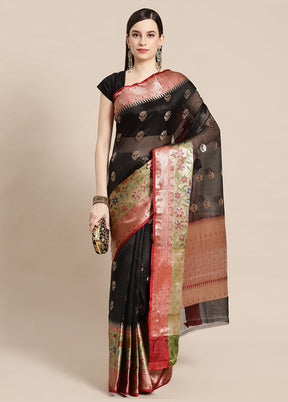 Black Silk Saree With Blouse Piece - Indian Silk House Agencies