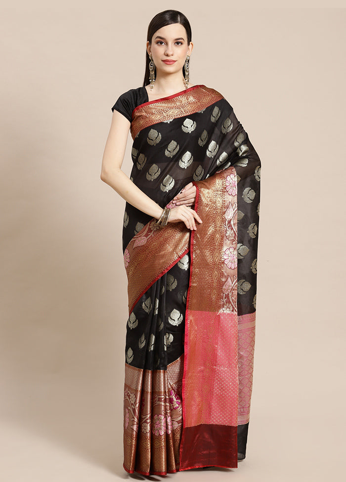 Black Silk Saree With Blouse Piece - Indian Silk House Agencies