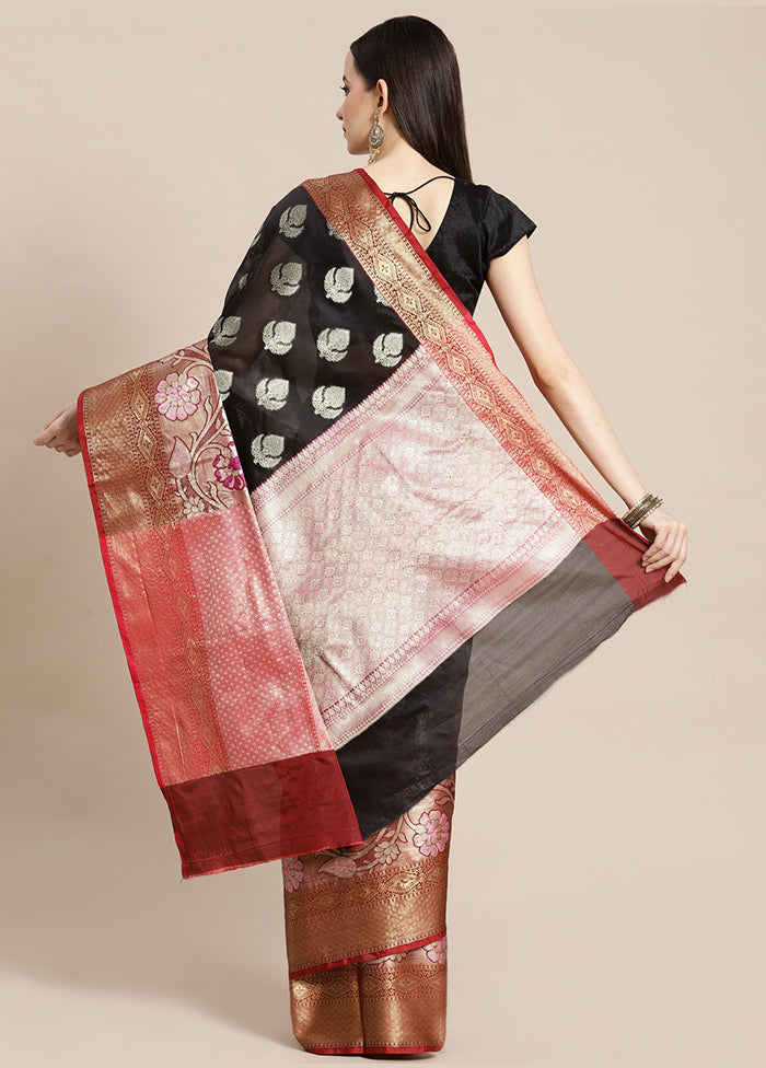 Black Silk Saree With Blouse Piece - Indian Silk House Agencies