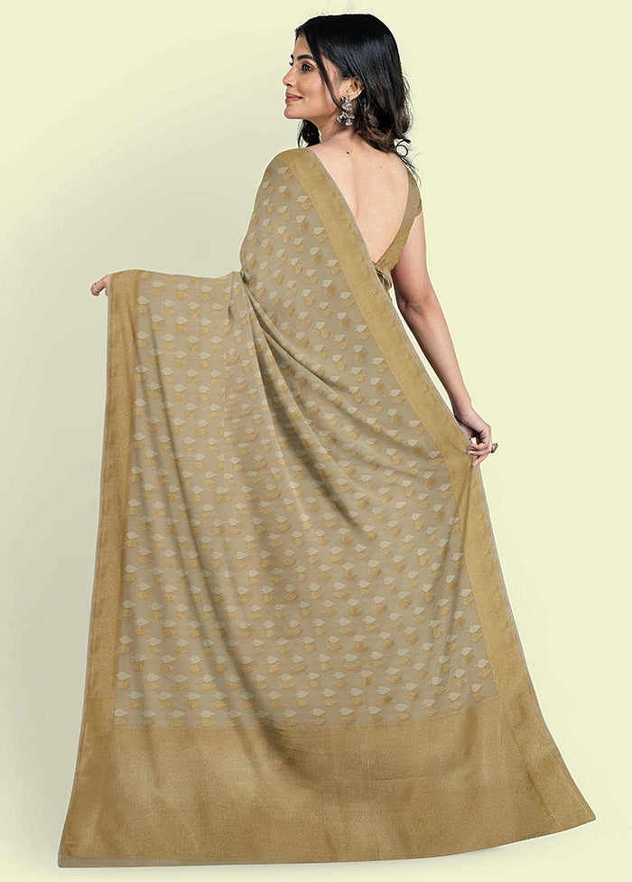 Beige Cotton Saree With Blouse Piece - Indian Silk House Agencies