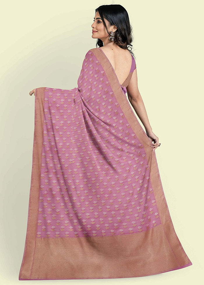 Pink Cotton Saree With Blouse Piece - Indian Silk House Agencies