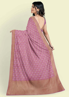 Pink Cotton Saree With Blouse Piece - Indian Silk House Agencies