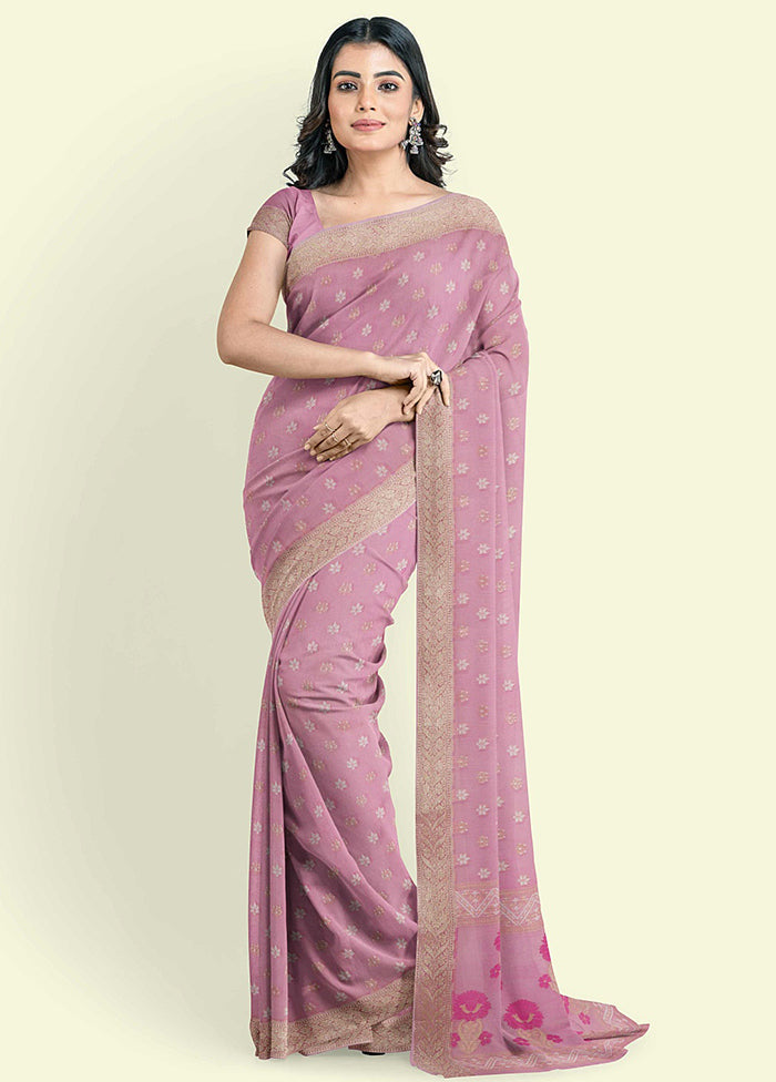 Pink Cotton Saree With Blouse Piece - Indian Silk House Agencies