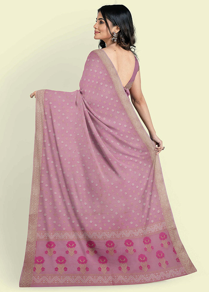 Pink Cotton Saree With Blouse Piece - Indian Silk House Agencies