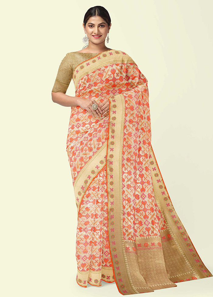 Beige Cotton Saree With Blouse Piece - Indian Silk House Agencies