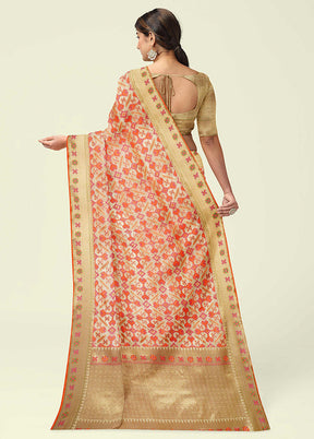 Beige Cotton Saree With Blouse Piece - Indian Silk House Agencies