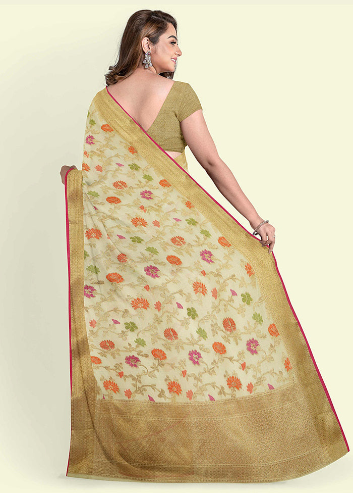 Beige Cotton Saree With Blouse Piece - Indian Silk House Agencies