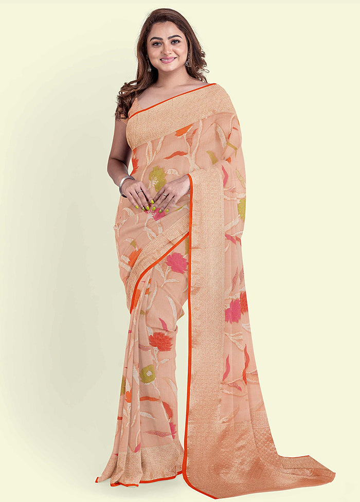 Pink Cotton Saree With Blouse Piece - Indian Silk House Agencies