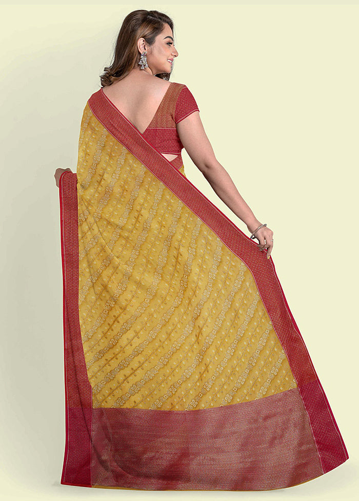 Yellow Cotton Saree With Blouse Piece - Indian Silk House Agencies