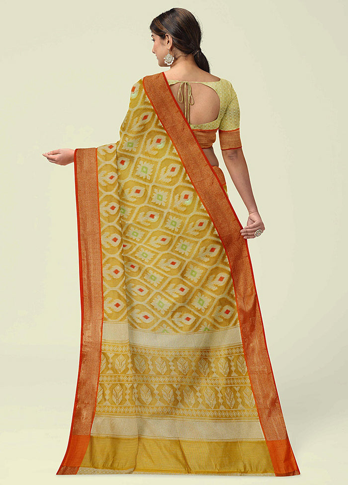 Yellow Cotton Saree With Blouse Piece - Indian Silk House Agencies