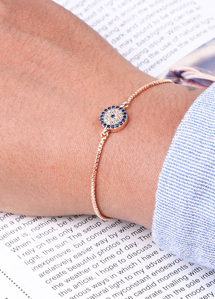 Evil Eye Stone Studded Gold Plated Bracelet - Indian Silk House Agencies