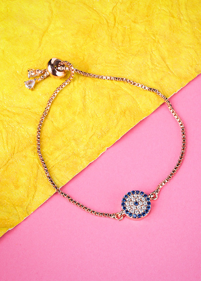 Evil Eye Stone Studded Gold Plated Bracelet - Indian Silk House Agencies