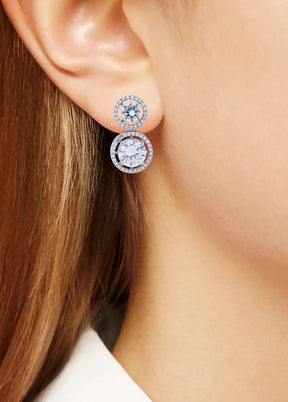 Silver Toned Stone Studded Earrings - Indian Silk House Agencies