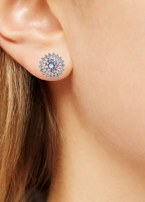 Silver Toned Stone Studded Earrings - Indian Silk House Agencies