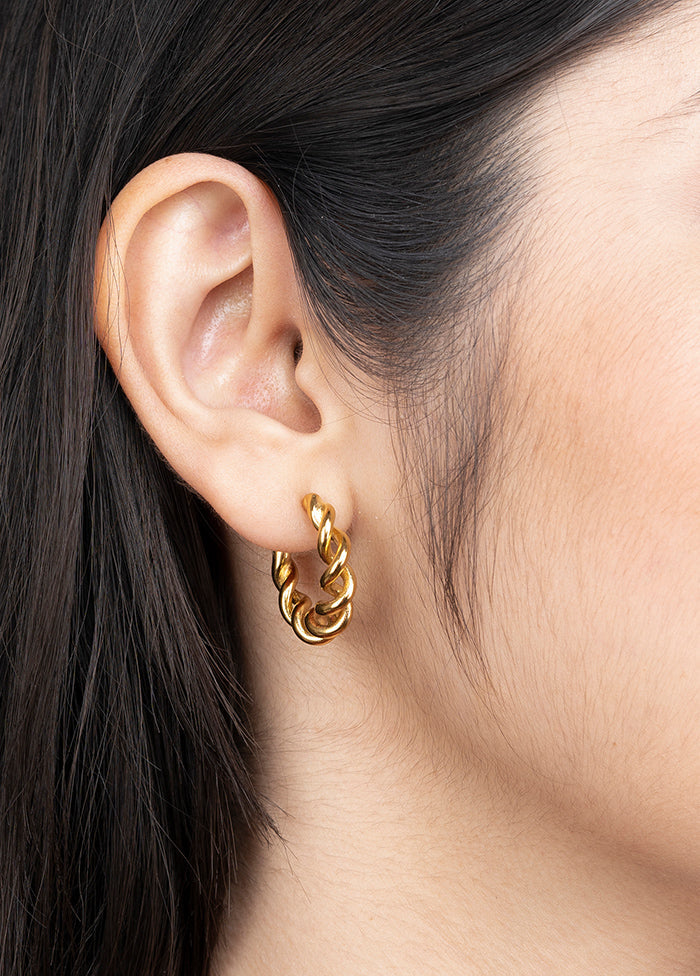 Golden Stainless Steel Earrings - Indian Silk House Agencies