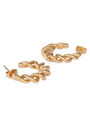 Golden Stainless Steel Earrings - Indian Silk House Agencies