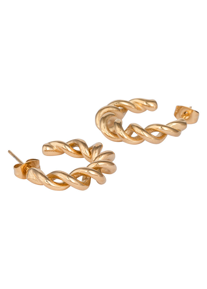 Golden Stainless Steel Earrings - Indian Silk House Agencies