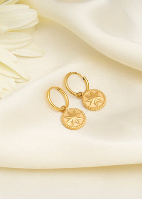 Golden Stainless Steel Earrings - Indian Silk House Agencies