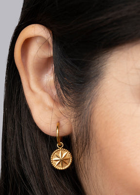 Golden Stainless Steel Earrings - Indian Silk House Agencies