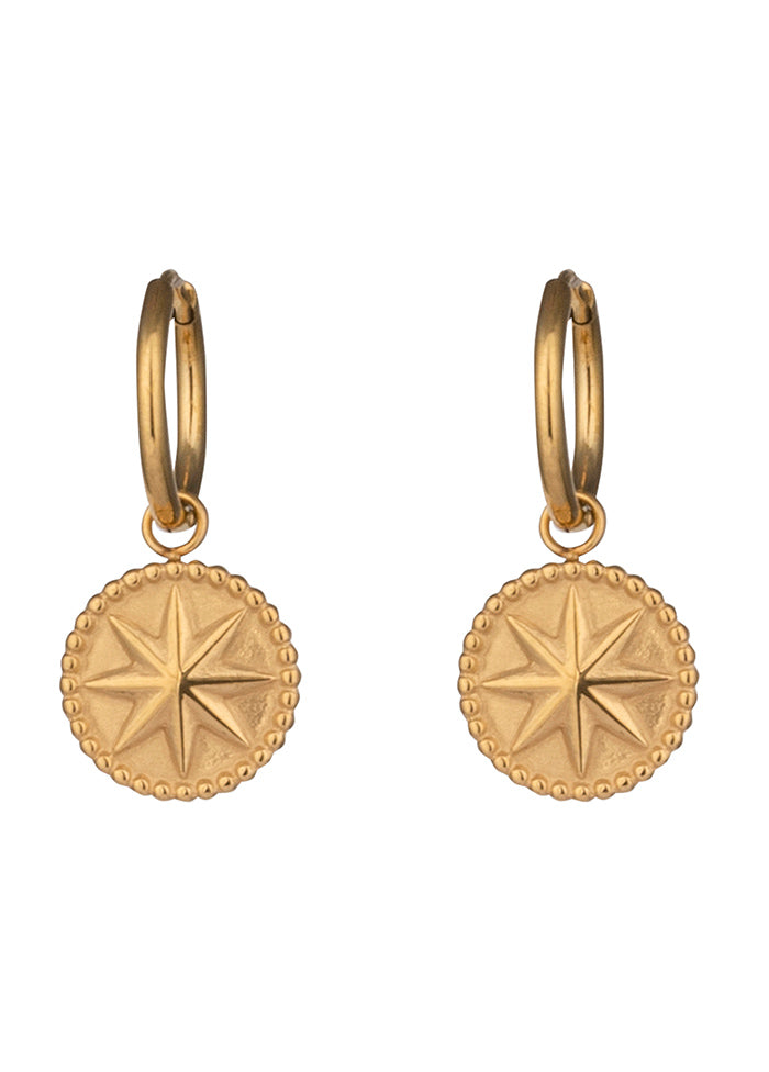 Golden Stainless Steel Earrings - Indian Silk House Agencies