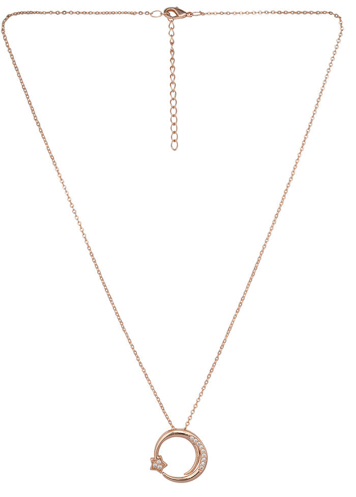 Rose Gold Brass Pendant Set - Indian Silk House Agencies