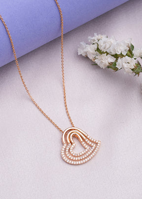 Rose Gold Brass Pendant Set - Indian Silk House Agencies