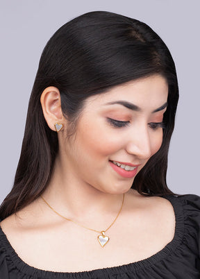 Golden Stainless Steel Pendant Set - Indian Silk House Agencies