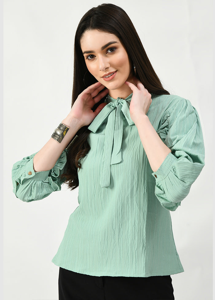 Bluish Green Rayon Solid Top VDASD20062024 - Indian Silk House Agencies