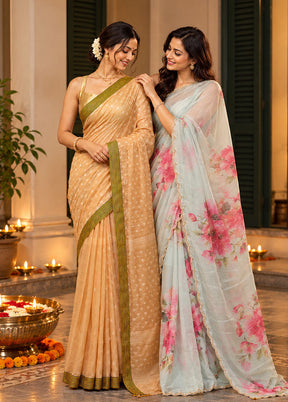 Aangan Utsav Duo – Yellow Matka Silk & Multicolor Organza Sarees