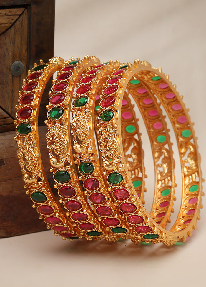 Green Alloy Glossy Bangles