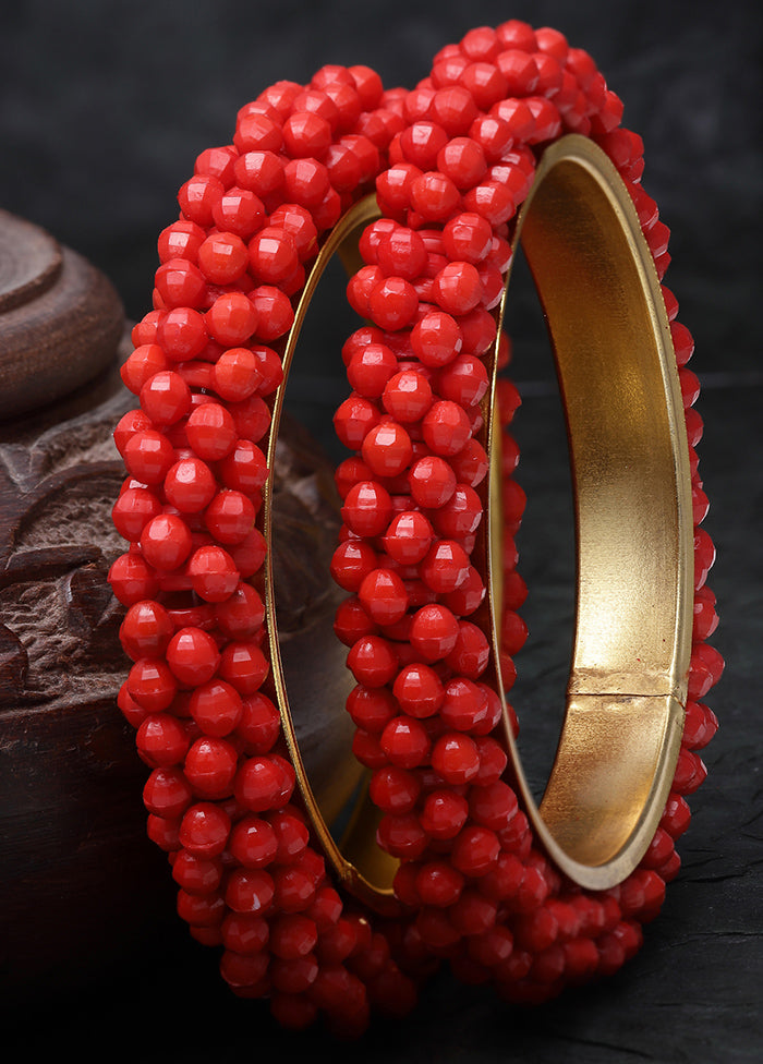 Red Alloy Glossy Bangles