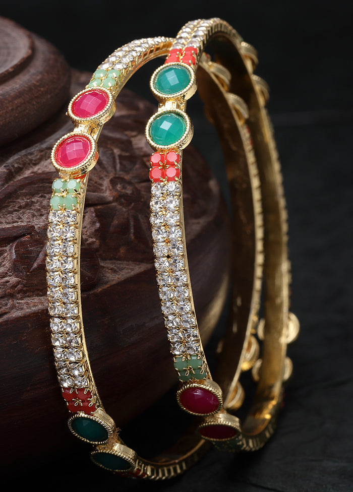 Multicolor Alloy Glossy Bangles