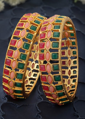 Multicolor Alloy Glossy Bangles