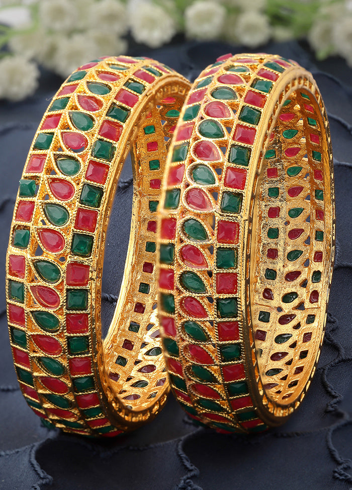 Green Alloy Glossy Bangles