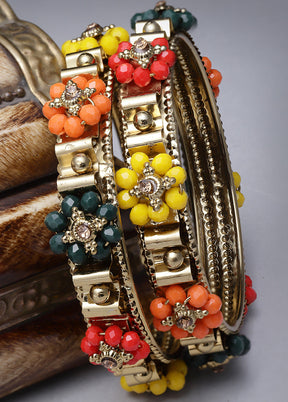 Multicolor Alloy Glossy Bangles